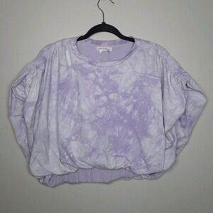 Free The Roses Womens Medium Purple Tie Dye Cropped Top Fairycore Loungewear